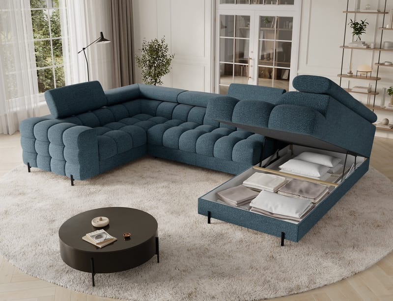 Fectory 6-sits Bubblig Hörnbäddsoffa med Schäslong och förvaring Höger - Jaffray 40 - Möbler - Soffa - Bäddsoffa - Hörnbäddsoffa
