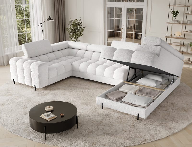 Fectory 6-sits Bubblig Hörnbäddsoffa med Schäslong och förvaring Höger - Royal 01 - Möbler - Soffa - Bäddsoffa - Hörnbäddsoffa