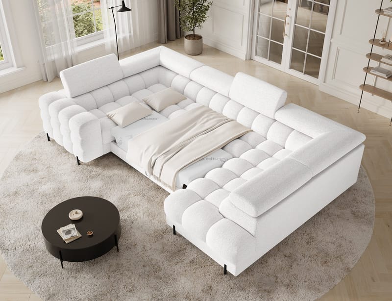 Fectory 6-sits Bubblig Hörnbäddsoffa med Schäslong och förvaring Höger - Royal 01 - Möbler - Soffa - Bäddsoffa - Hörnbäddsoffa