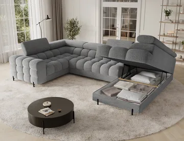 Fectory 6-sits Bubblig Hörnbäddsoffa med Schäslong och förvaring Höger - Royal 03 - Möbler - Soffa - Bäddsoffa - Hörnbäddsoffa