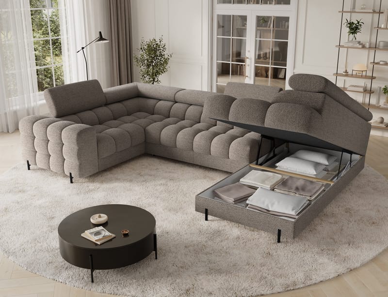 Fectory 6-sits Bubblig Hörnbäddsoffa med Schäslong och förvaring Höger - Royal 20 - Möbler - Soffa - Bäddsoffa - Hörnbäddsoffa