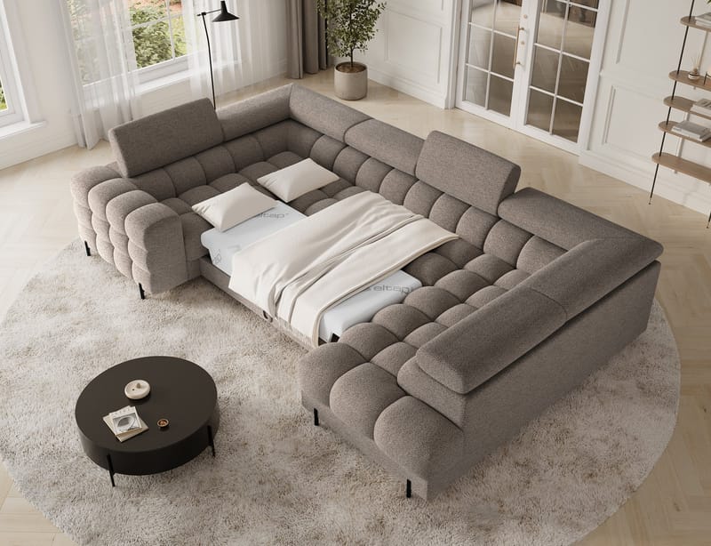 Fectory 6-sits Bubblig Hörnbäddsoffa med Schäslong och förvaring Höger - Royal 20 - Möbler - Soffa - Bäddsoffa - Hörnbäddsoffa