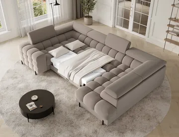 Fectory 6-sits Bubblig Hörnbäddsoffa med Schäslong och förvaring Höger - Sola 18 - Möbler - Soffa - Bäddsoffa - Hörnbäddsoffa