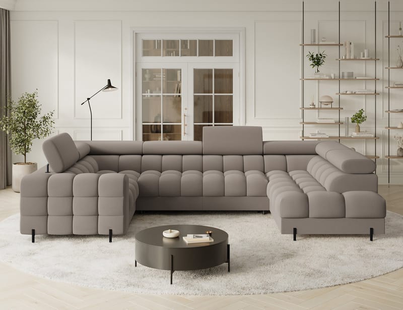 Fectory 6-sits Bubblig Hörnbäddsoffa med Schäslong och förvaring Höger - Sola 18 - Möbler - Soffa - Bäddsoffa - Hörnbäddsoffa