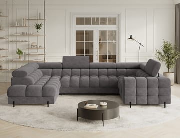 Fectory 6-sits Bubblig Hörnbäddsoffa med Schäslong och förvaring Vänster - Aura 04 - Möbler - Soffa - Bäddsoffa - Hörnbäddsoffa