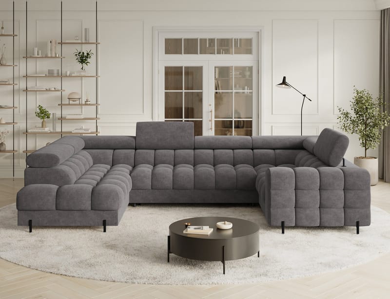 Fectory 6-sits Bubblig Hörnbäddsoffa med Schäslong och förvaring Vänster - Aura 04 - Möbler - Soffa - Bäddsoffa - Hörnbäddsoffa