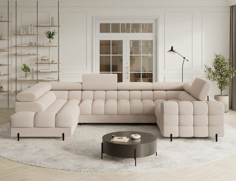 Fectory 6-sits Bubblig Hörnbäddsoffa med Schäslong och förvaring Vänster - Calmora 18 - Möbler - Soffa - Bäddsoffa - Hörnbäddsoffa