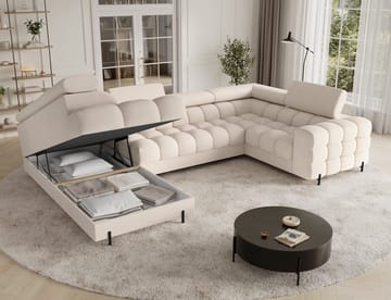 Fectory 6-sits Bubblig Hörnbäddsoffa med Schäslong och förvaring Vänster - Calmora 18 - Möbler - Soffa - Bäddsoffa - Hörnbäddsoffa
