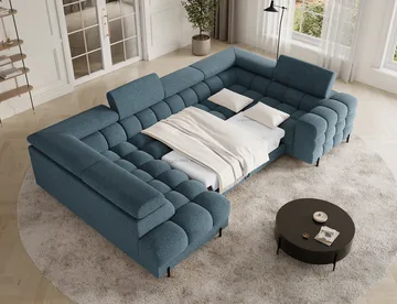 Fectory 6-sits Bubblig Hörnbäddsoffa med Schäslong och förvaring Vänster - Jaffray 40 - Möbler - Soffa - Bäddsoffa - Hörnbäddsoffa