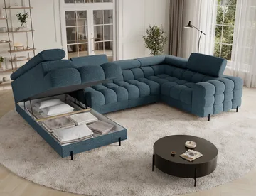 Fectory 6-sits Bubblig Hörnbäddsoffa med Schäslong och förvaring Vänster - Jaffray 40 - Möbler - Soffa - Bäddsoffa - Hörnbäddsoffa