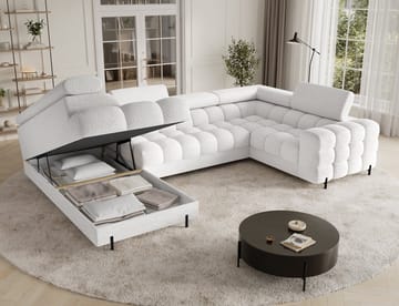Fectory 6-sits Bubblig Hörnbäddsoffa med Schäslong och förvaring Vänster - Royal 01 - Möbler - Soffa - Bäddsoffa - Hörnbäddsoffa