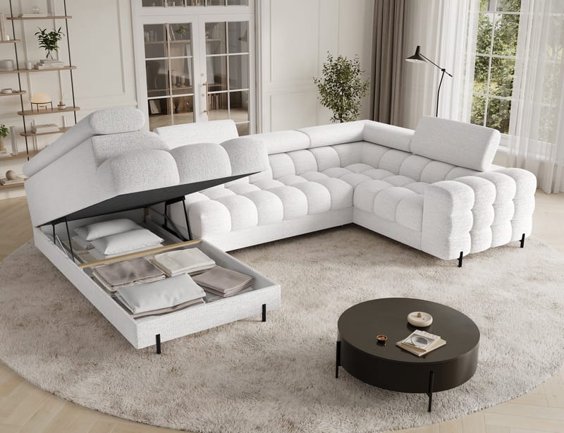 Fectory 6-sits Bubblig Hörnbäddsoffa med Schäslong och förvaring Vänster - Royal 01 - Möbler - Soffa - Bäddsoffa - Hörnbäddsoffa