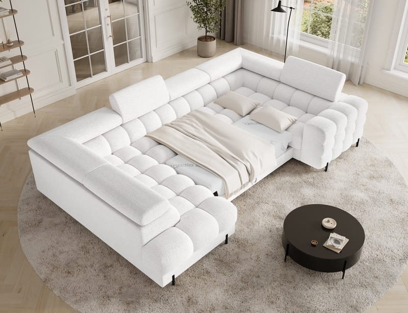 Fectory 6-sits Bubblig Hörnbäddsoffa med Schäslong och förvaring Vänster - Royal 01 - Möbler - Soffa - Bäddsoffa - Hörnbäddsoffa