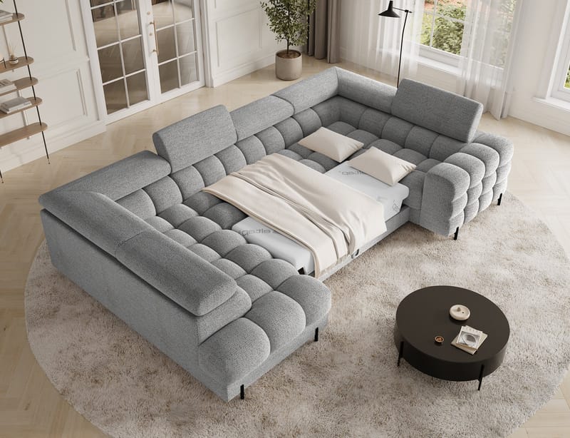 Fectory 6-sits Bubblig Hörnbäddsoffa med Schäslong och förvaring Vänster - Royal 03 - Möbler - Soffa - Bäddsoffa - Hörnbäddsoffa