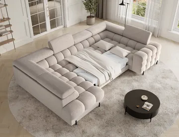 Fectory 6-sits Bubblig Hörnbäddsoffa med Schäslong och förvaring Vänster - Royal 18 - Möbler - Soffa - Bäddsoffa - Hörnbäddsoffa