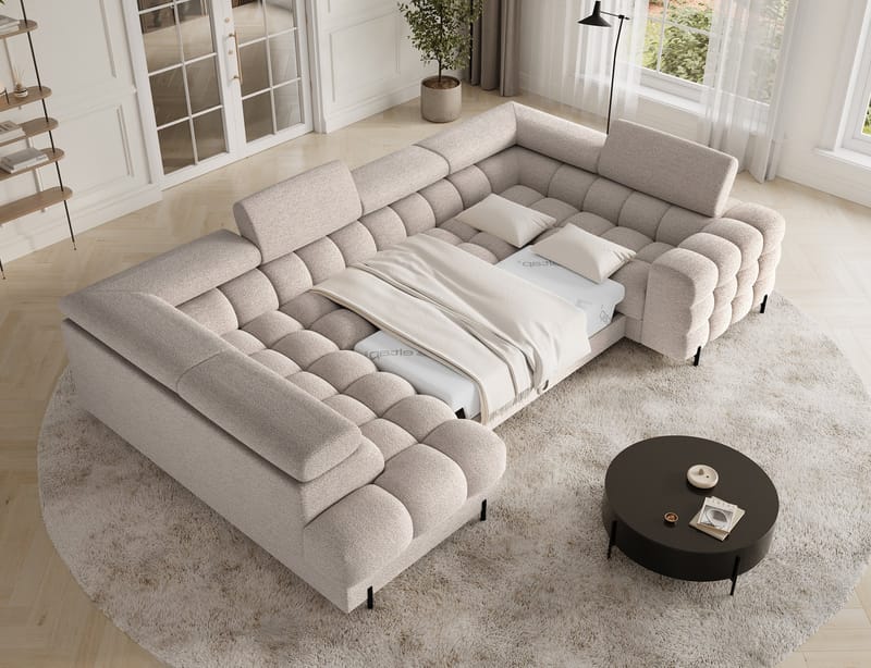 Fectory 6-sits Bubblig Hörnbäddsoffa med Schäslong och förvaring Vänster - Royal 18 - Möbler - Soffa - Bäddsoffa - Hörnbäddsoffa