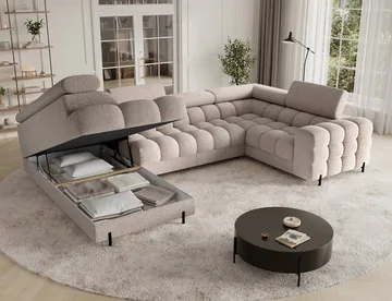 Fectory 6-sits Bubblig Hörnbäddsoffa med Schäslong och förvaring Vänster - Royal 18 - Möbler - Soffa - Bäddsoffa - Hörnbäddsoffa
