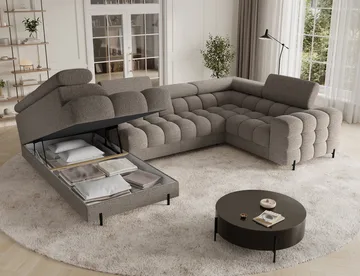 Fectory 6-sits Bubblig Hörnbäddsoffa med Schäslong och förvaring Vänster - Royal 20 - Möbler - Soffa - Bäddsoffa - Hörnbäddsoffa