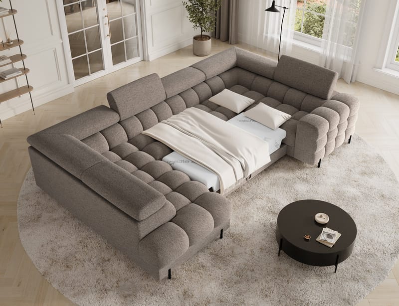 Fectory 6-sits Bubblig Hörnbäddsoffa med Schäslong och förvaring Vänster - Royal 20 - Möbler - Soffa - Bäddsoffa - Hörnbäddsoffa