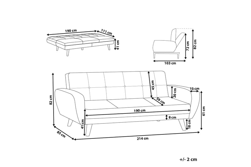 Feliks Bäddsoffa 3-sits - Grön - Möbler - Soffa - Bäddsoffa - 3 sits bäddsoffa