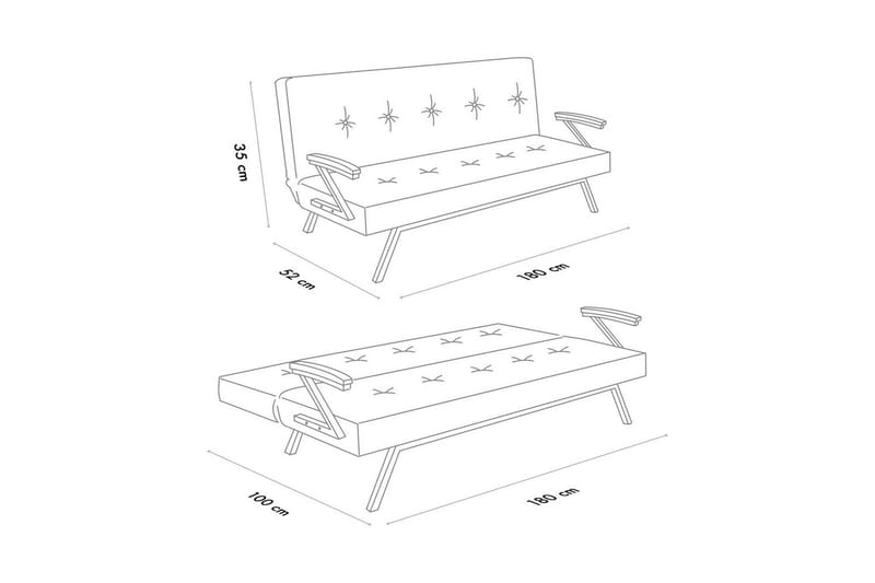 Fennor Bäddsoffa 3-sits - Mörkgrå - Möbler - Soffa - Bäddsoffa - 3 sits bäddsoffa