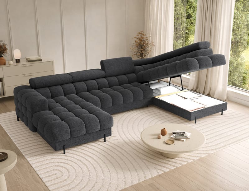 Feraria 6-sits Bubblig Bäddsoffa med Divan och Schäslong förvaring Höger - Royal 05 - Möbler - Soffa - Bäddsoffa - Hörnbäddsoffa