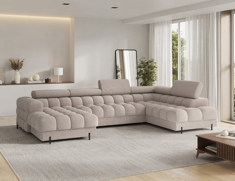 Feraria 6-sits Bubblig Bäddsoffa med Divan och Schäslong förvaring Höger - Royal 18 - Möbler - Soffa - Bäddsoffa - Hörnbäddsoffa