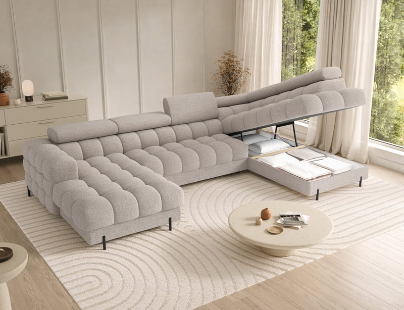 Feraria 6-sits Bubblig Bäddsoffa med Divan och Schäslong förvaring Höger - Royal 18 - Möbler - Soffa - Bäddsoffa - Hörnbäddsoffa