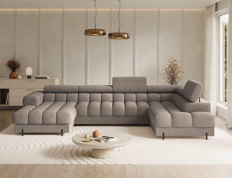 Feraria 6-sits Bubblig Bäddsoffa med Divan och Schäslong förvaring Höger - Royal 20 - Möbler - Soffa - Bäddsoffa - Hörnbäddsoffa