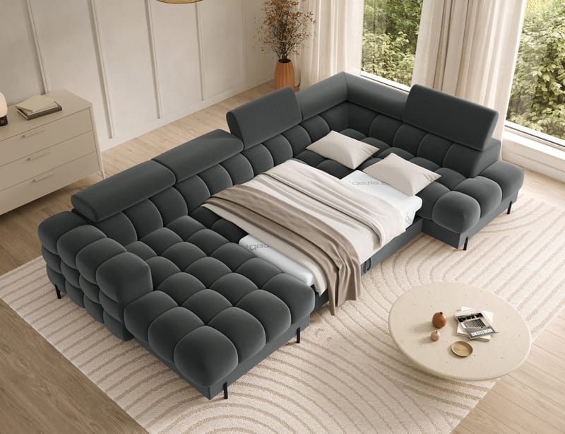 Feraria 6-sits Bubblig Bäddsoffa med Divan och Schäslong förvaring Höger - Sola 06 - Möbler - Soffa - Bäddsoffa - Hörnbäddsoffa