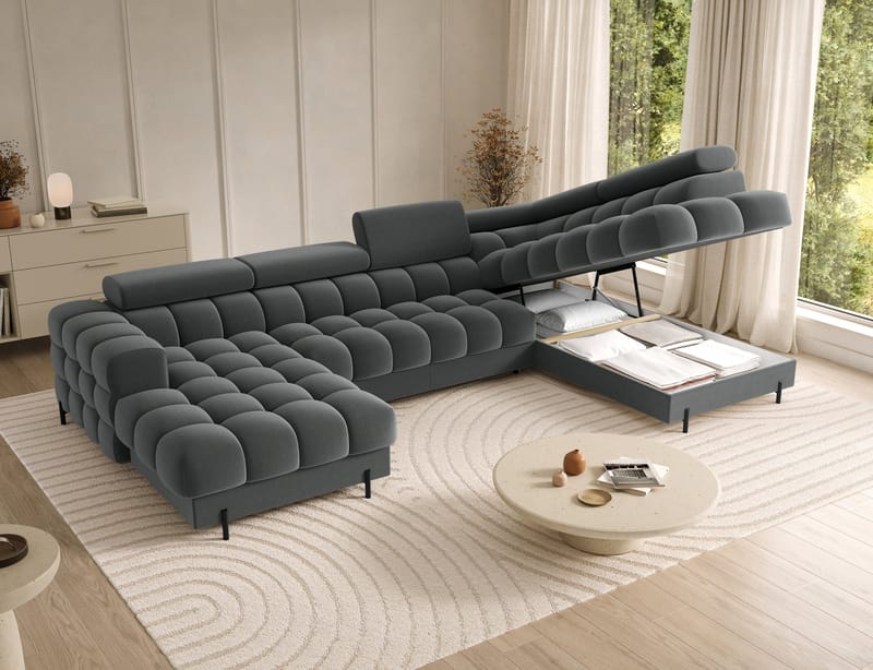Feraria 6-sits Bubblig Bäddsoffa med Divan och Schäslong förvaring Höger - Sola 06 - Möbler - Soffa - Bäddsoffa - Hörnbäddsoffa