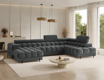 Feraria 6-sits Bubblig Bäddsoffa med Divan och Schäslong förvaring Höger - Sola 06 - Möbler - Soffa - Bäddsoffa - Hörnbäddsoffa