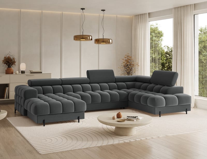 Feraria 6-sits Bubblig Bäddsoffa med Divan och Schäslong förvaring Höger - Sola 06 - Möbler - Soffa - Bäddsoffa - Hörnbäddsoffa