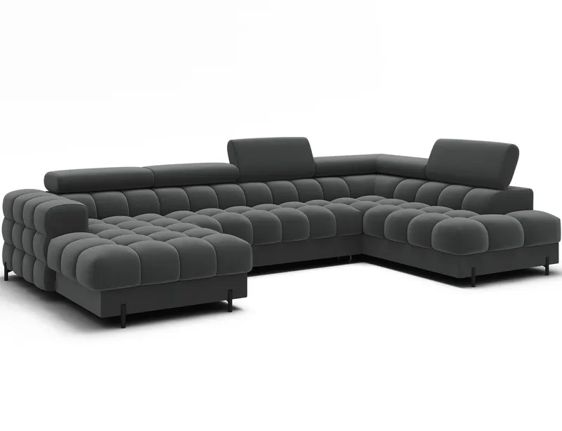 Feraria 6-sits Bubblig Bäddsoffa med Divan och Schäslong förvaring Höger, Sola 06