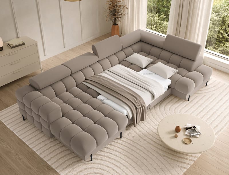 Feraria 6-sits Bubblig Bäddsoffa med Divan och Schäslong förvaring Höger - Sola 18 - Möbler - Soffa - Bäddsoffa - Hörnbäddsoffa