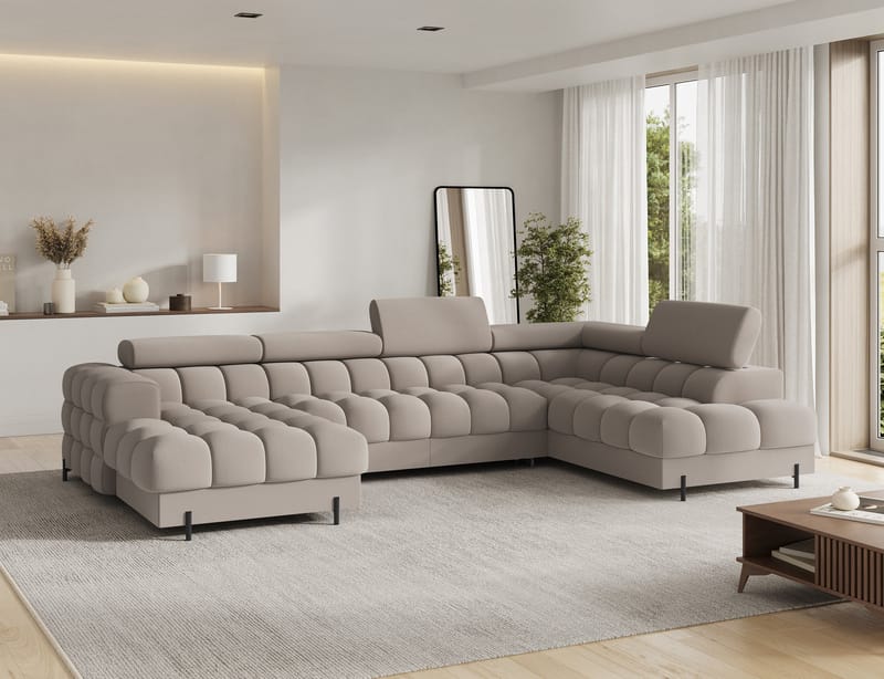 Feraria 6-sits Bubblig Bäddsoffa med Divan och Schäslong förvaring Höger - Sola 18 - Möbler - Soffa - Bäddsoffa - Hörnbäddsoffa
