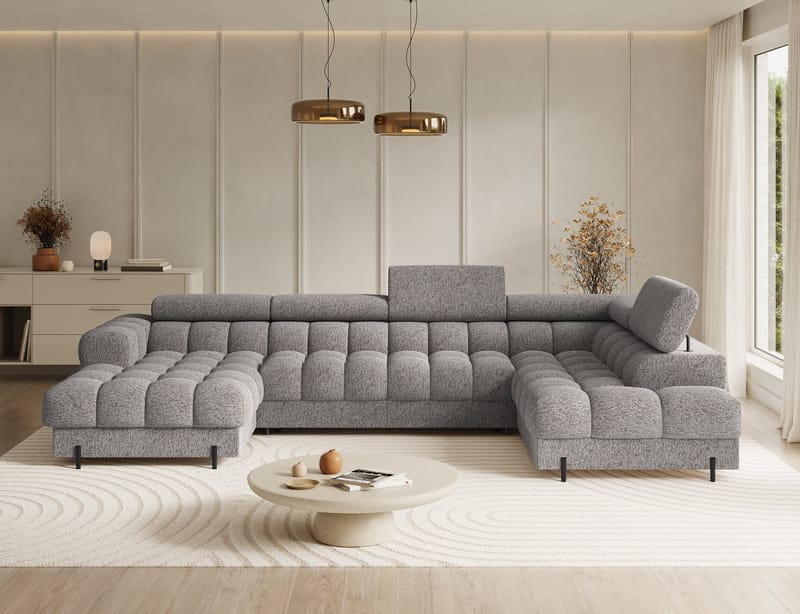 Feraria 6-sits Bubblig Bäddsoffa med Divan och Schäslong förvaring Höger - Pellerito 20 - Möbler - Soffa - Bäddsoffa - Hörnbäddsoffa