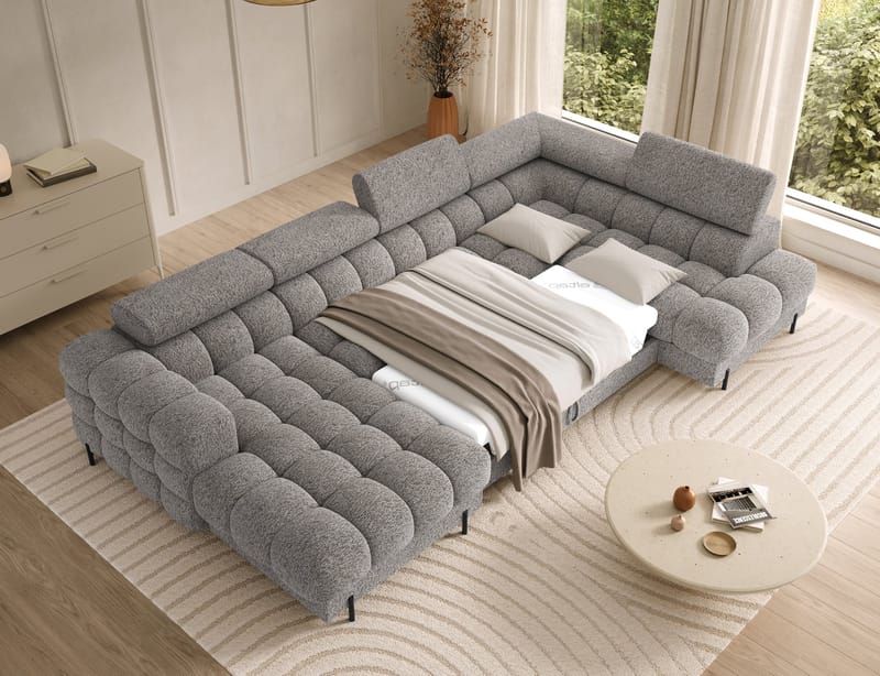 Feraria 6-sits Bubblig Bäddsoffa med Divan och Schäslong förvaring Höger - Pellerito 20 - Möbler - Soffa - Bäddsoffa - Hörnbäddsoffa