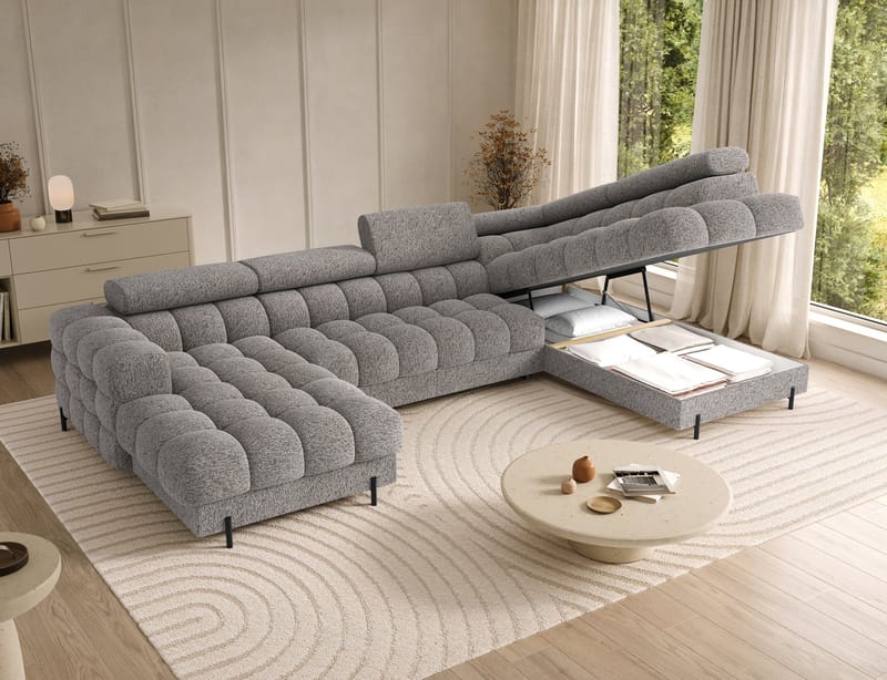 Feraria 6-sits Bubblig Bäddsoffa med Divan och Schäslong förvaring Höger - Pellerito 20 - Möbler - Soffa - Bäddsoffa - Hörnbäddsoffa