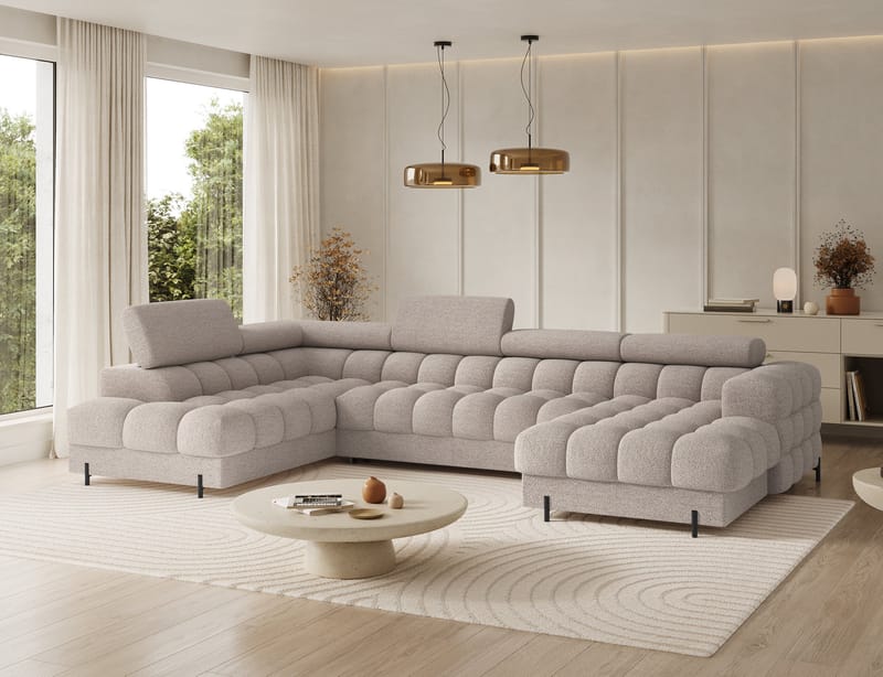 Feraria 6-sits Bubblig Bäddsoffa med Divan och Schäslong förvaring Vänster - Royal 18 - Möbler - Soffa - Bäddsoffa - Hörnbäddsoffa