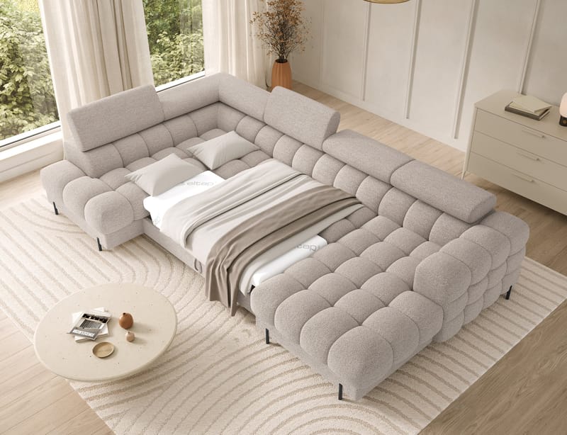 Feraria 6-sits Bubblig Bäddsoffa med Divan och Schäslong förvaring Vänster - Royal 18 - Möbler - Soffa - Bäddsoffa - Hörnbäddsoffa