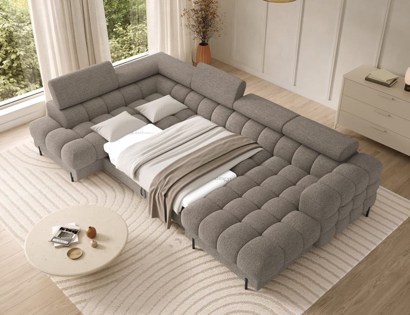 Feraria 6-sits Bubblig Bäddsoffa med Divan och Schäslong förvaring Vänster - Royal 20 - Möbler - Soffa - Bäddsoffa - Hörnbäddsoffa