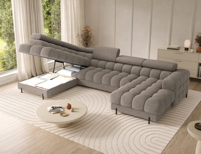 Feraria 6-sits Bubblig Bäddsoffa med Divan och Schäslong förvaring Vänster - Royal 20 - Möbler - Soffa - Bäddsoffa - Hörnbäddsoffa