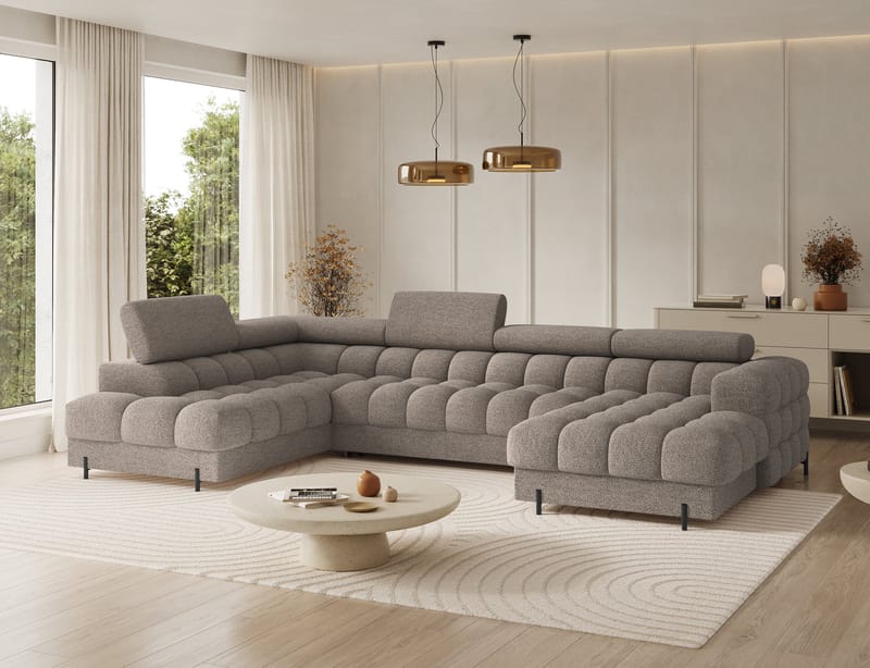 Feraria 6-sits Bubblig Bäddsoffa med Divan och Schäslong förvaring Vänster - Royal 20 - Möbler - Soffa - Bäddsoffa - Hörnbäddsoffa