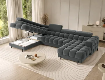 Feraria 6-sits Bubblig Bäddsoffa med Divan och Schäslong förvaring Vänster - Sola 06 - Möbler - Soffa - Bäddsoffa - Hörnbäddsoffa