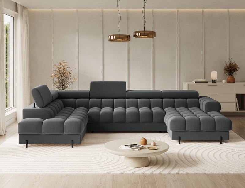 Feraria 6-sits Bubblig Bäddsoffa med Divan och Schäslong förvaring Vänster - Sola 06 - Möbler - Soffa - Bäddsoffa - Hörnbäddsoffa