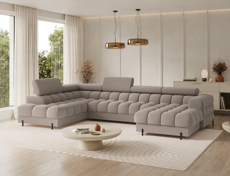 Feraria 6-sits Bubblig Bäddsoffa med Divan och Schäslong förvaring Vänster - Sola 18 - Möbler - Soffa - Bäddsoffa - Hörnbäddsoffa