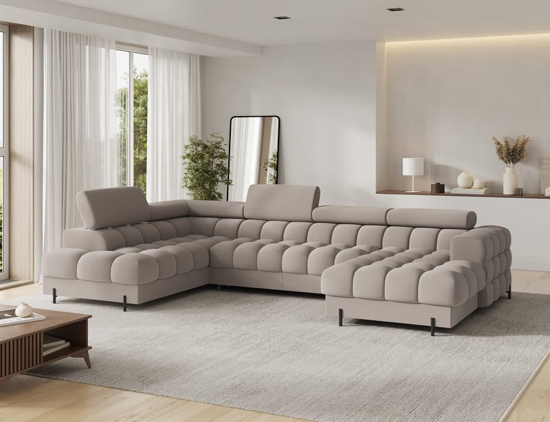 Feraria 6-sits Bubblig Bäddsoffa med Divan och Schäslong förvaring Vänster - Sola 18 - Möbler - Soffa - Bäddsoffa - Hörnbäddsoffa