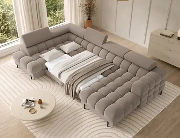 Feraria 6-sits Bubblig Bäddsoffa med Divan och Schäslong förvaring Vänster - Sola 18 - Möbler - Soffa - Bäddsoffa - Hörnbäddsoffa