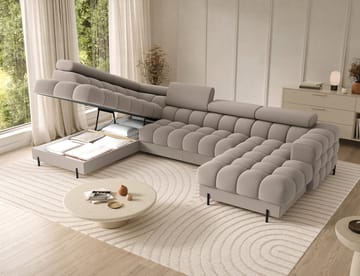 Feraria 6-sits Bubblig Bäddsoffa med Divan och Schäslong förvaring Vänster - Sola 18 - Möbler - Soffa - Bäddsoffa - Hörnbäddsoffa